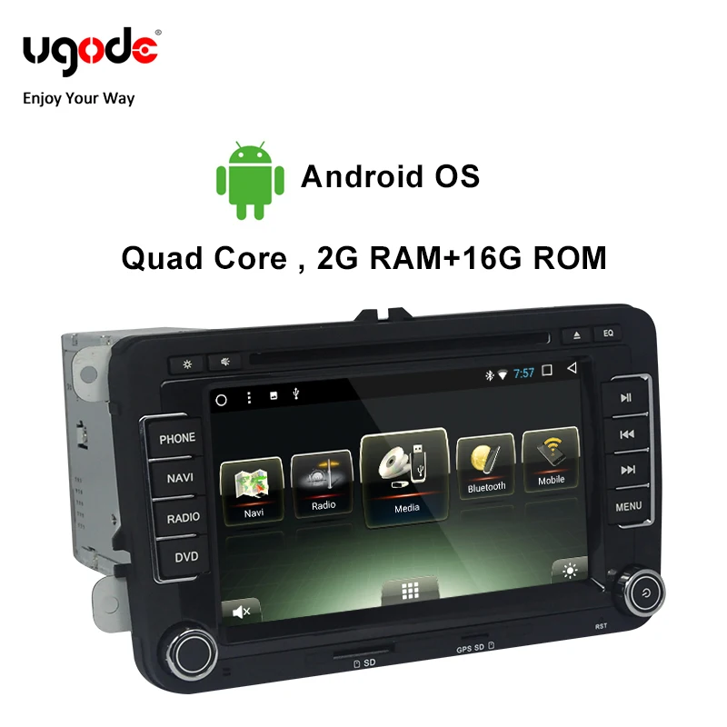 

Ugode Car Multimedia Player GPS Navigation 7 Inches Screen Monitor Bluetooth Android OS For VOLKSWAGEN GOLF(MK6)(2009-2012)