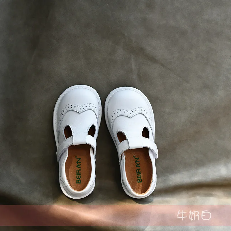 Children shoes British leather princess shoes Geniune leather shoes baby shoes spring autumn models single shoes campus soft sho