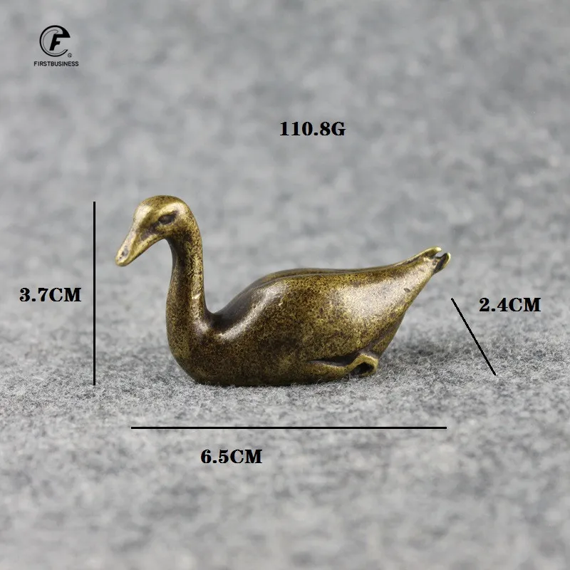 Chinese Classic Goose Figurines Desk Ornaments Household Sandalwood Censer Vintage Pure Copper Animal Incense Burner Decorations