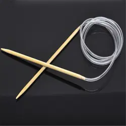 4mm Bamboo Circular Knitting Needles Transparent Tube Double Pointed Crochet Hooks Set For Scarf Sweater 120cm Long, 1 PC