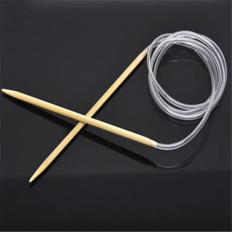 4mm Bamboo Circular Knitting Needles Transparent Tube Double Pointed Crochet Hooks Set For Scarf Sweater 120cm Long, 1 PC