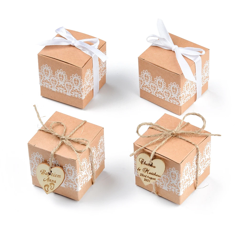 

20/50/100Pcs Personalized Creative Wedding Candy Box,Birthday Party,Engagement Supplies,Christmas Kraft Paper Custom Logo