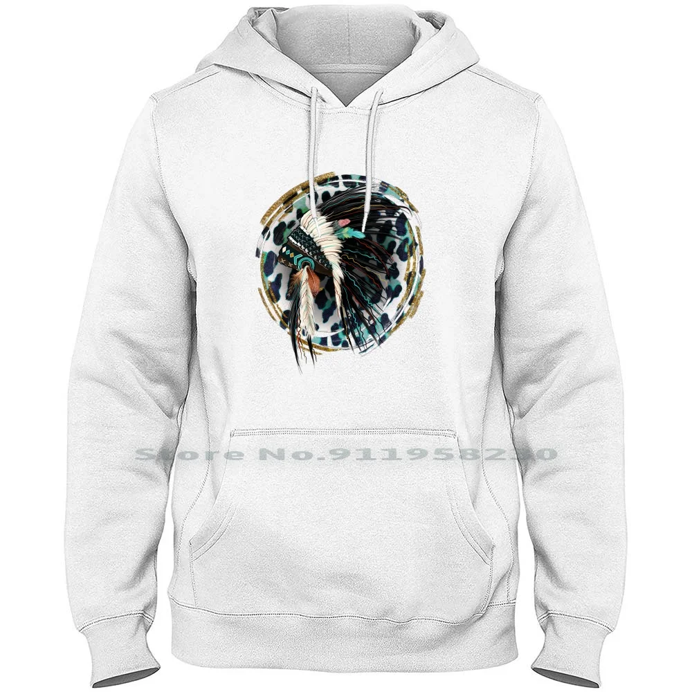 Indian Headdress Hoodie Sweater Cotton Distressed Headdress Download Leopard Address Indian Design India Dress Sign Load Head