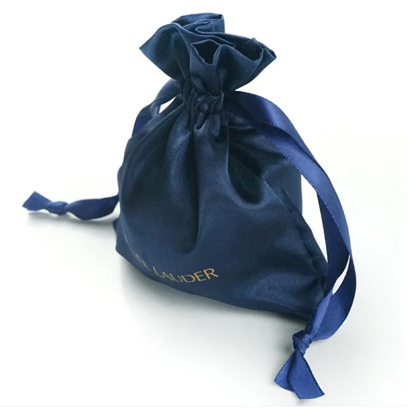 Jewelry Silk Satin Gift Bags 8x10cm 9x12cm 10x15cm Eyelashes Nails Hema Makeup Drawstring Pouch