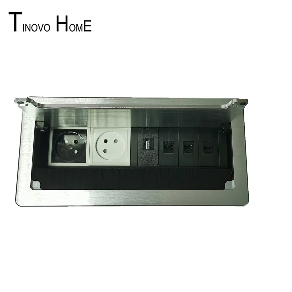 Israel socket/office desktop socket box/network information box hidden brush dust/aluminum alloy panel