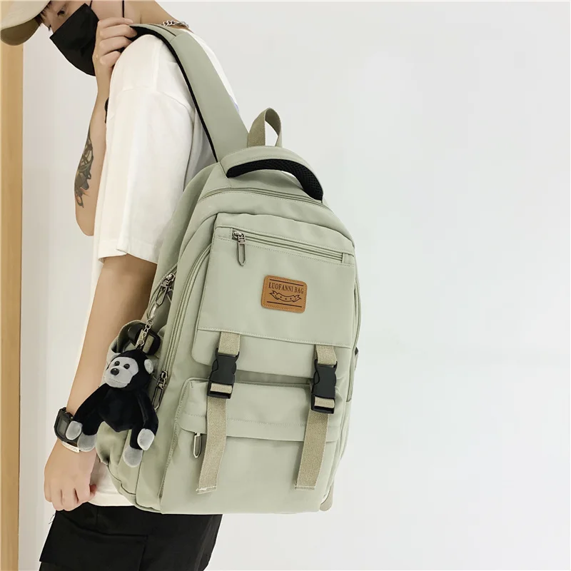 Minority Design Solid Color College Student Schoolbag Large Capacity Waterproof bag Women Lovely Backpack Teenage Girl Rucksack