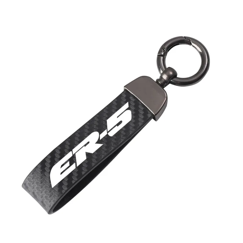 Carbon fiber motorcycle key chain key ring For Kawasaki ER-5 ER5 Motorcycle Accessories