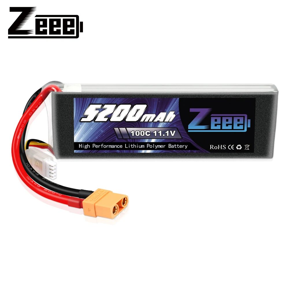 

Zeee 11.1V 5200mAh 100C 3S Lipo Battery with XT90 Connector Graphene Lipo Battey for RC Car Boat Quadcopter Helicopter Airplane