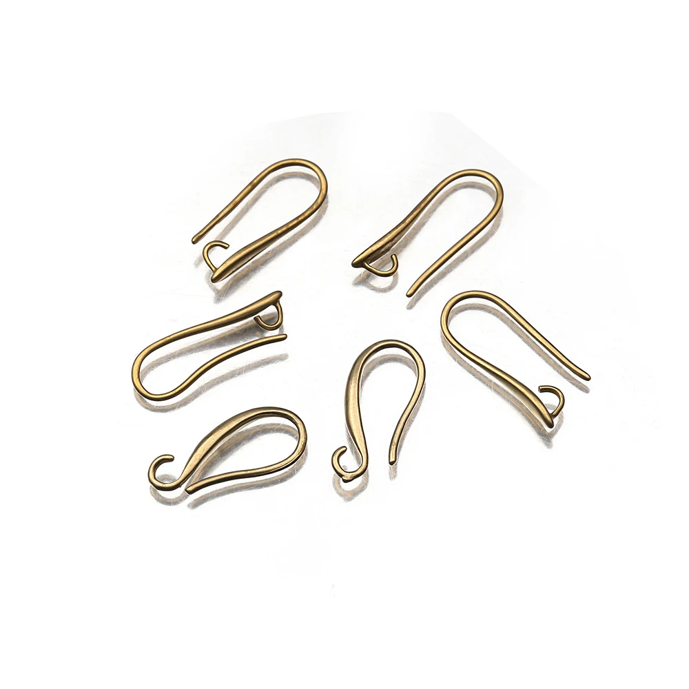 20Pcs Raw Brass French Earring Hooks Wire Connectors Findings Clasps For DIY Handmade Dangle Earrings Jewelry Making Accessories