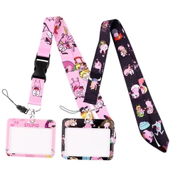 YL669 New Anime Dog Pink Lanyard ID Badge Holder Neck Strap Lanyards Keychain Holder ID Card Pass Hang Rope Lariat Lanyard Gifts