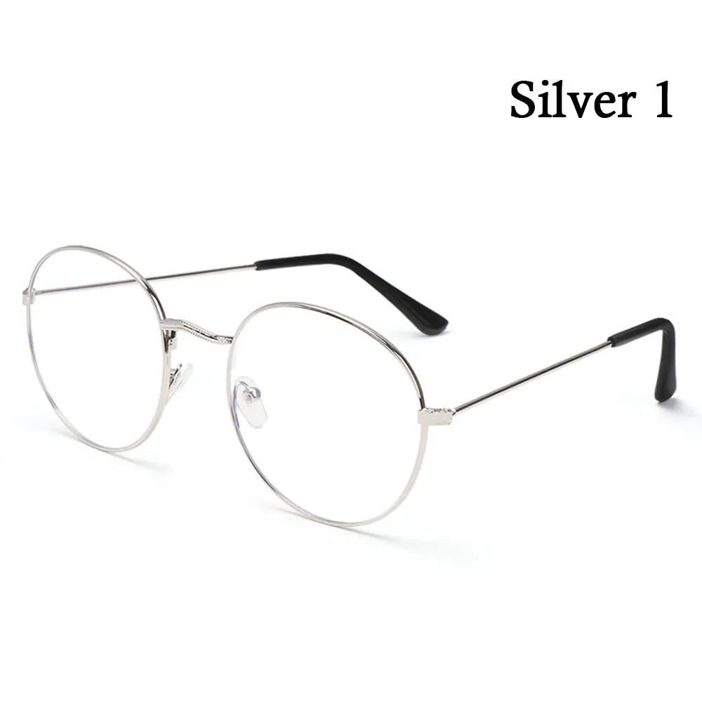 Fashion Vintage Round Metal Glasses Ultra Light Frame Eye Protection Anti-Blue Light Eyeglasses