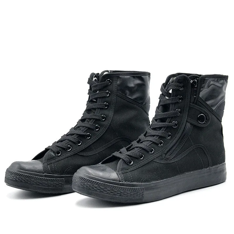 Jesienne buty treningowe czarna ochrona pracy antypoślizgowe odporne na zużycie buty trekingowe High Top Outdoor polowanie Combat Cargo Sneaker