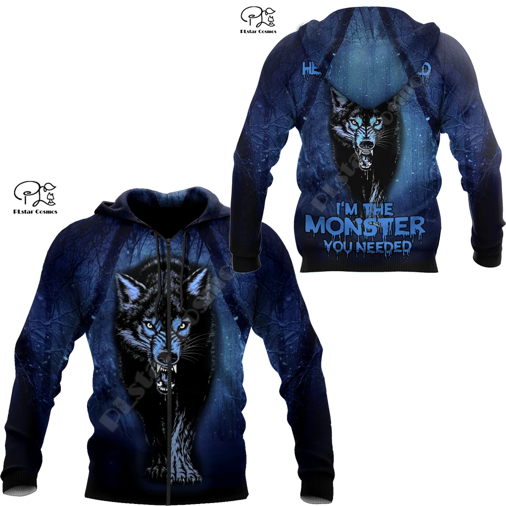 PLstar Cosmos NewFashion Animal Scary Wolf Tattoo Camo Funny Streetwear Tracksuit 3DPrint Men/Women Pullover Harajuku Hoodies 14