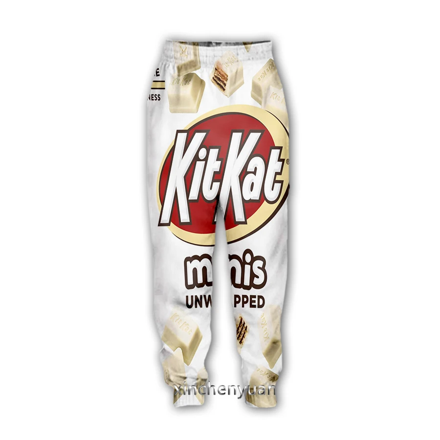 xinchenyuan 3D Food Kitkat Print-Casual Pants Sweatpants Straight Pants Sweatpants Jogging Pants Trousers K101