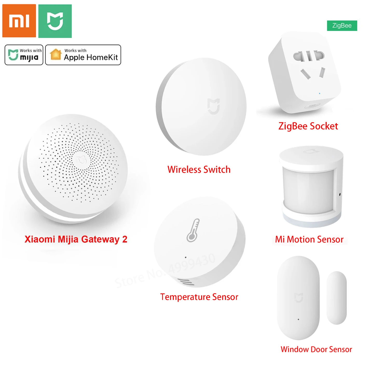 Xiaomi Mijia Multifunctional Gateway 2 3 Hub Smart Home Hub Zigbee Socket Motion Temperature Window Door Sensor Wireless Switch