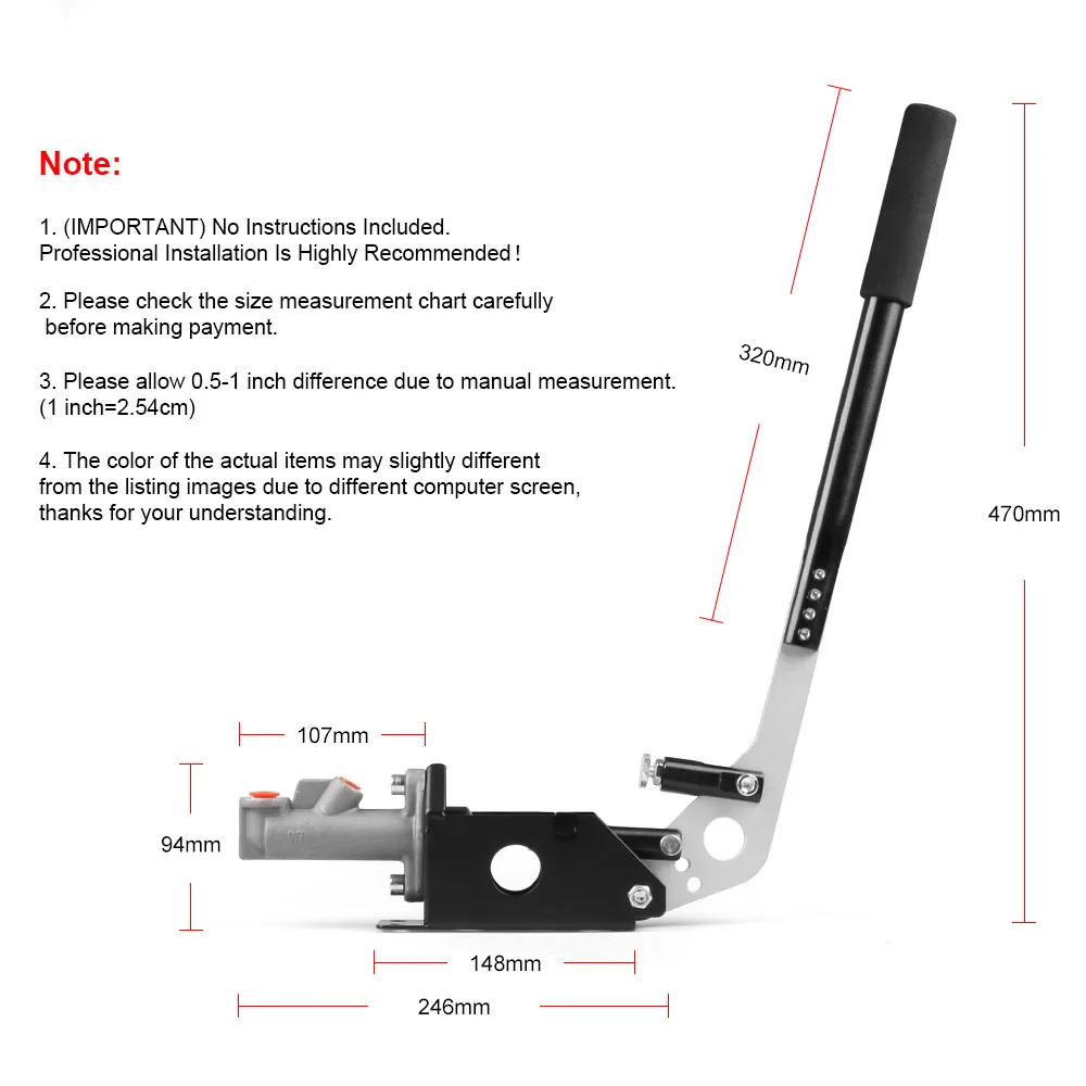 Dynoracing Aluminum Hydraulic Drift E Brake Racing Parking Handbrake Lever Gear Universal Hand Brake