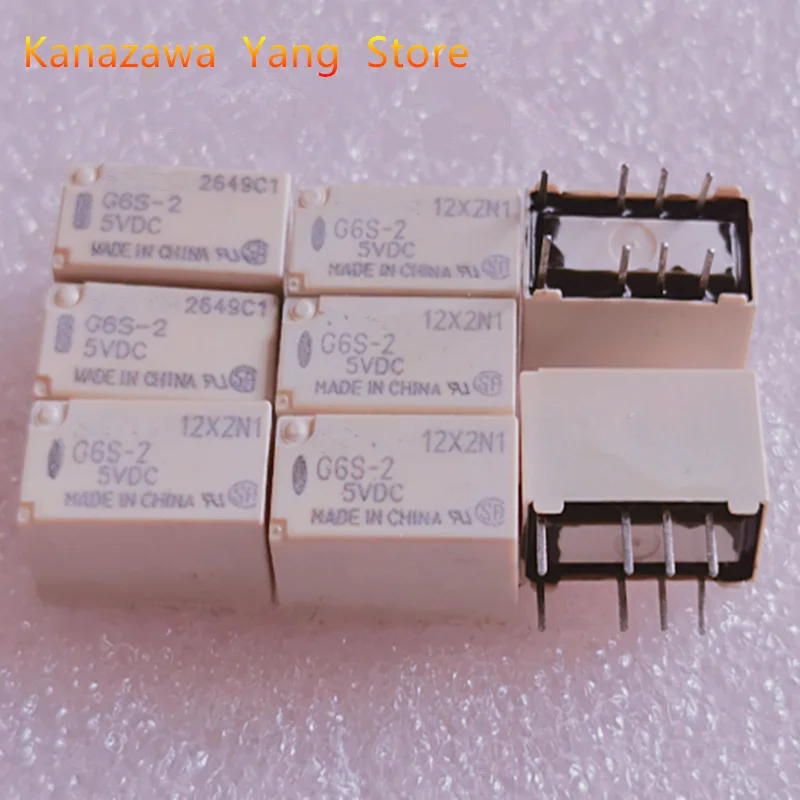 10 Pcs  G6S-2 5VDC 12VDC 24VDC PCB Mount 2-Pole 8-Pin DPDT Mini Signal Relay