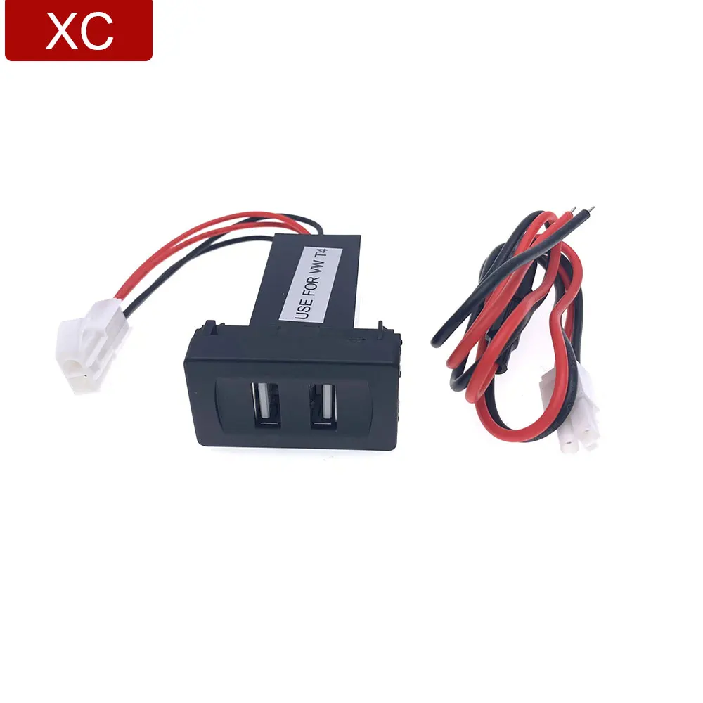

Car Charger 24V/12V/5V 2.1A/2.1A Dual USB Power Socket for VW Volkswagen T4 Models for Andriod Phone Iphone Samsung XiaoMi Ipad