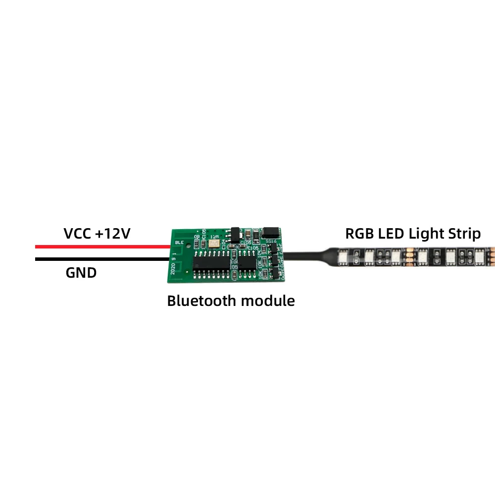 5PCS LED Modulo Bluetooth Controller per auto fai da te PCBA Mini Driver Lampada RGB con alimentatore Cambio multicolore dell\'APP del telefono