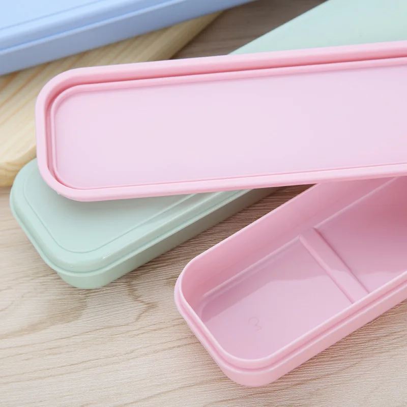 Cutlery box send buckle empty box large student take-out chopsticks spoon portable storage box plastic dust-proof with cover