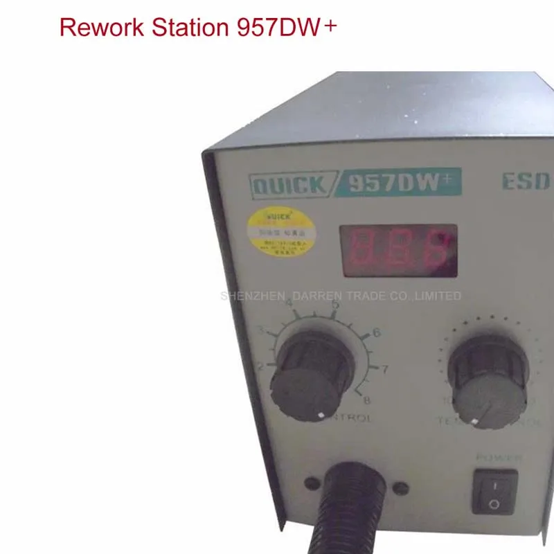 QUICK 957DW+ Hot Air Gun 220v/580W Adjustable Temperature LED Temperature Digital Display With Helical Wind 1pc