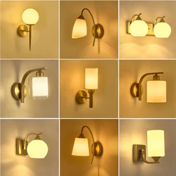 Nordic Led Wall Lights Brass Glass Shade for Living Room Bedside Classic Loft Interior Wall Sconce Lighting Fixtures Metal Home