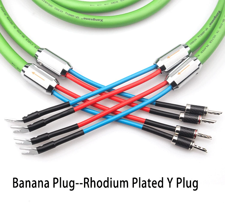 Cable de altavoz amplificador de línea central de altavoz chapado en plata hifi SP-6008Ag OCC cable de audio AV