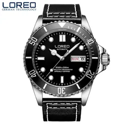 LOREO mannen horloge luxe merk lederen Leisure mechanische automatische horloge mannen militaire sport waterdichte klok