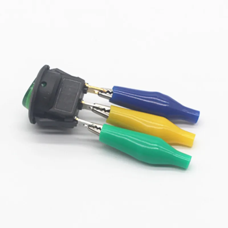 6Pcs คลิปจระเข้ไฟฟ้า DIY Test Leads จระเข้ Double-Ended คลิปจระเข้ Roach Clip Jumper Wire 28มม.