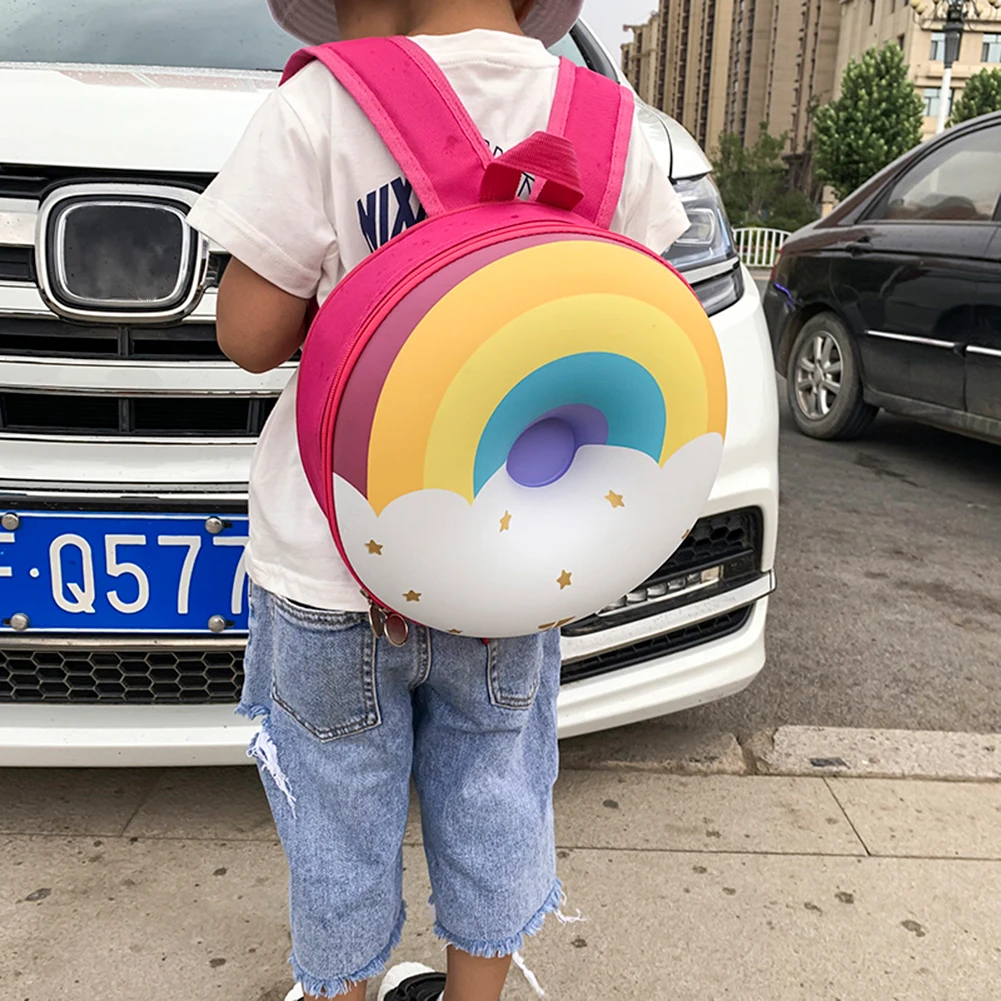 Kids Cartoon Backpack Children Boy Girl Schoolbag Lovely Rainbow Donut Bagpacks Multi-functional Children Kids Festival Gifts