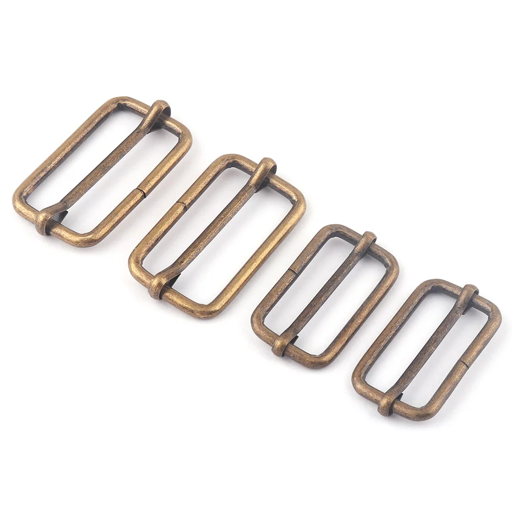 32/38mm Bronze Adjustable Belt Slide Buckles,Vintage Rectangle Metal Purse Buckle,Bag Strap Buckle Handbag Webbing Leather DIY