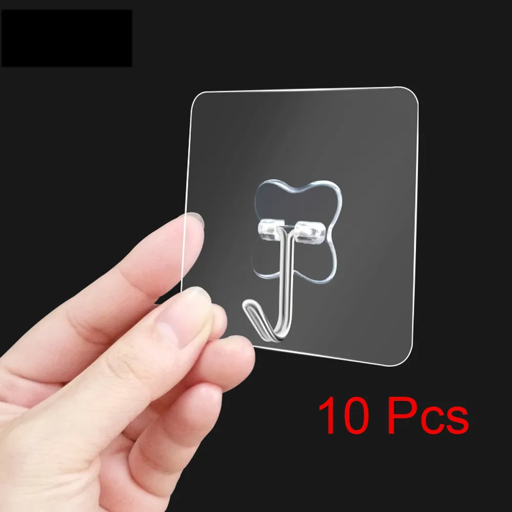 

10/5Pcs 6x6cm Transparent Strong Self Adhesive Door Wall Hangers Hooks Suction Heavy Load Rack Cup Sucker for Kitchen Bathroom