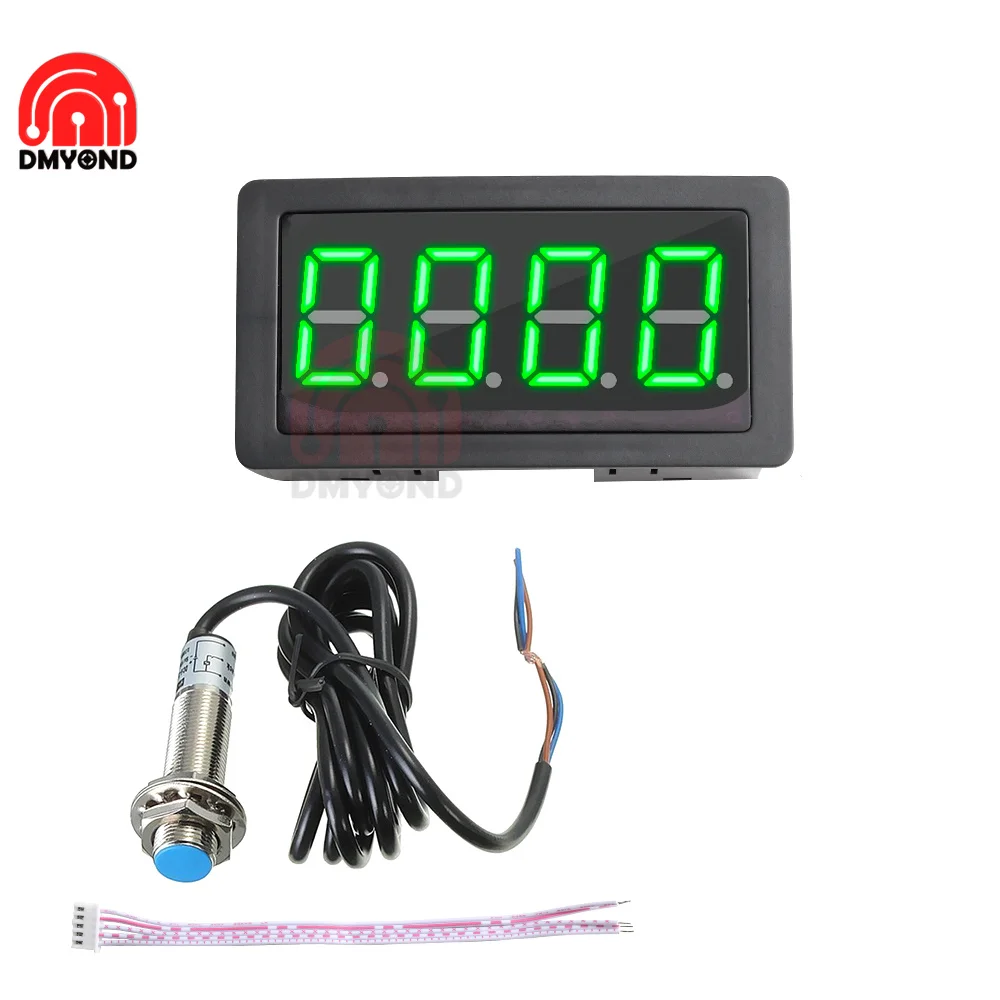 4 Display digitale a LED contagiri RPM Speed Meter contagiri ad alta precisione con sensore di prossimità Hall NPN тахометр tacometro