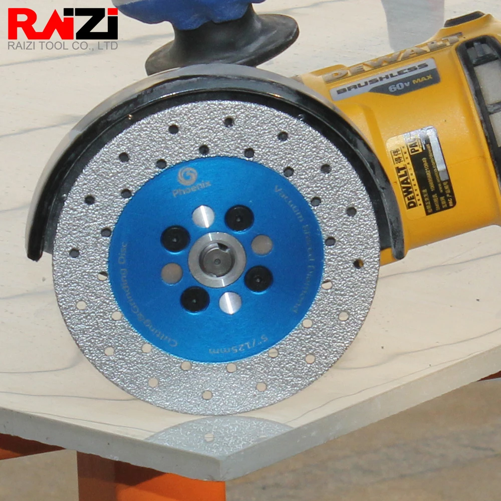 Raizi 100/115/125 mm Diamond Vacuum Brazed Cutting & Grinding Disc for Granite Marble Double Sided Stone Saw Blade