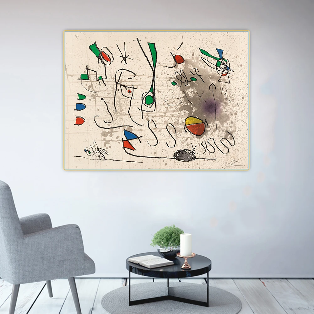 

Citon Joan Miro《Hommage a Picasso.1972》Surrealism Canvas Art Oil Painting Artwork Picture Background Wall Decor Home Decoration