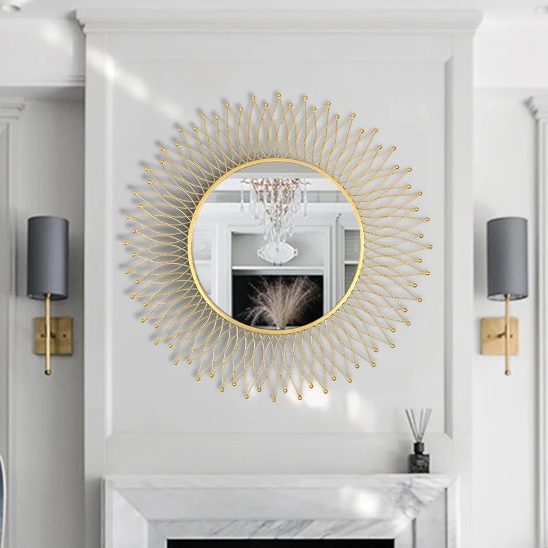 American Decorative Mirror Round Entrance Mirror Living Room Background Wall Hanging Mirror Sunglasses Dining Cabinet Mirror