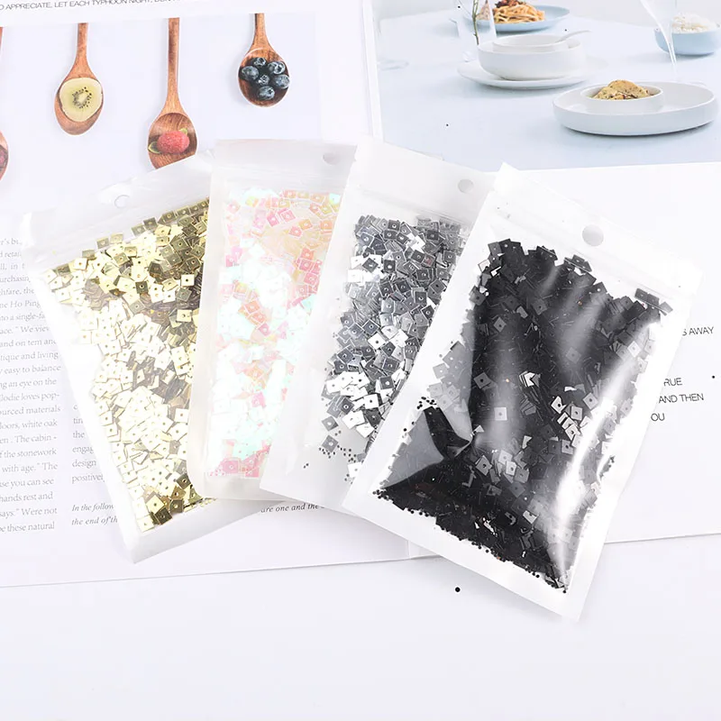 New With 1 HolesFat Square Sequin DIY Woman Manual Medium Hole Garment Sewing Accessories Secoration Bulk Sequin