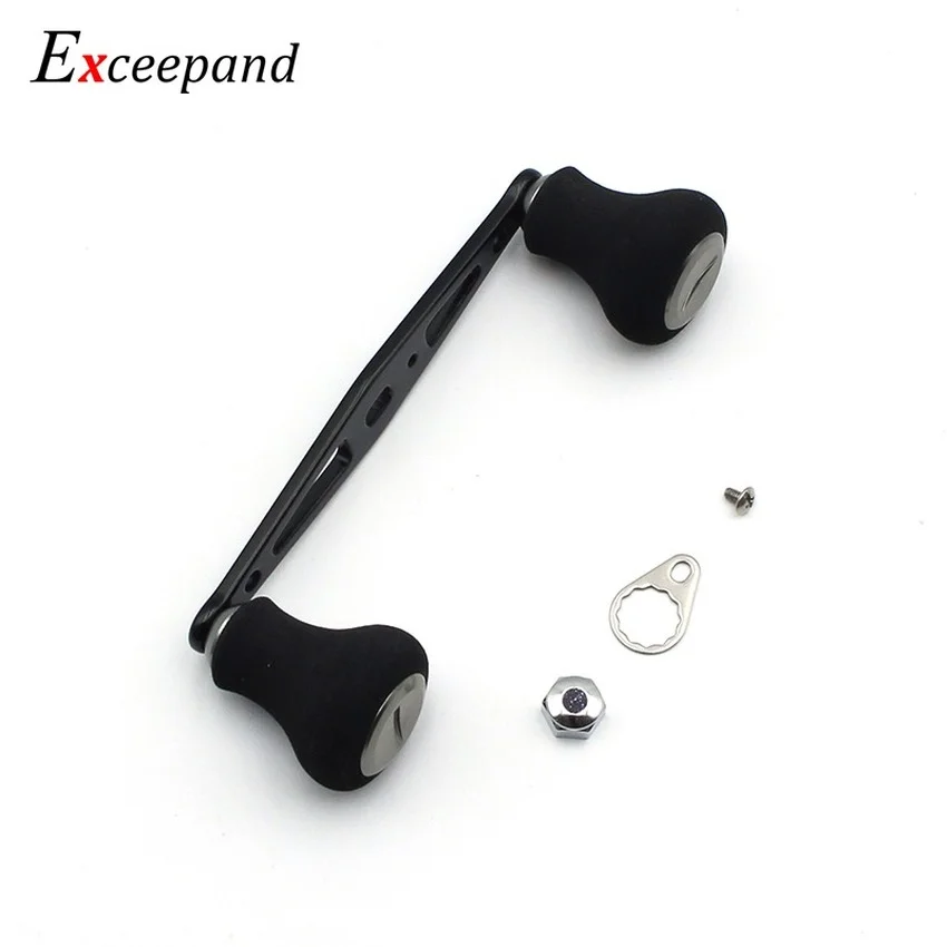 Exceepand 100mm Black EVA Super Power Fishing Reel Handle Replacement for Abu Garcia Daiwa Low Profile Baitcasting Reel Grips