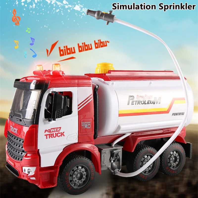 Simulation Engineering Truck Series Inertial Driving Sprinkler Crane Cement Mixer Dump Truck Music Light Openable Door Kids' Toy