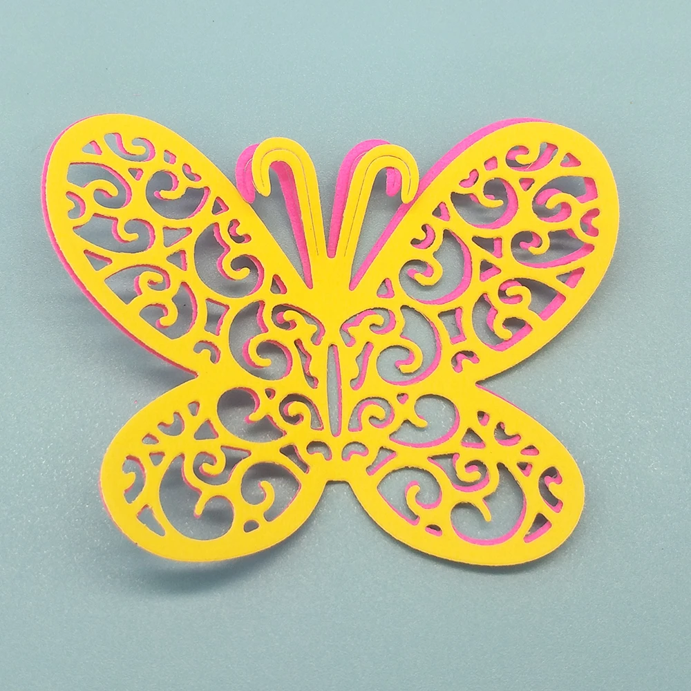 

Colorful butterfly hardware mold template, process scrapbook, decorative DIY paper relief, business card printing.