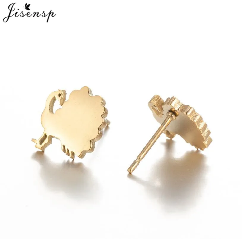 Piccoli orecchini in acciaio inossidabile gioielli di moda simpatici orecchini a bottone con animali piccoli orecchini a bottone con tartaruga di squalo scimmia scoiattolo Pendientes