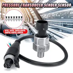 5V 1/8NPT Oil Fuel Air Pressure Transducer Transmitter Sensor 5/15/30/60/100/150/200-1600Psi