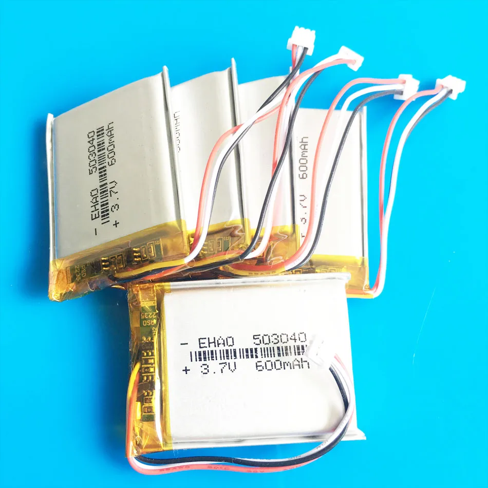 5 pcs 3.7V 600mAh Lipo Rechargeable Battery 503040 + JST 3Pin Plug For MP3 GPS Bluetooth Recorder camera Bracelet Smart Watch