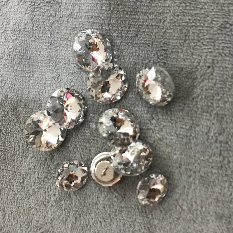 Boutons strass cristal pour canapé, boutons décoratifs, fond de mariage, paquet boucle cristal, 18mm, 20mm, 25mm, 30mm, 50