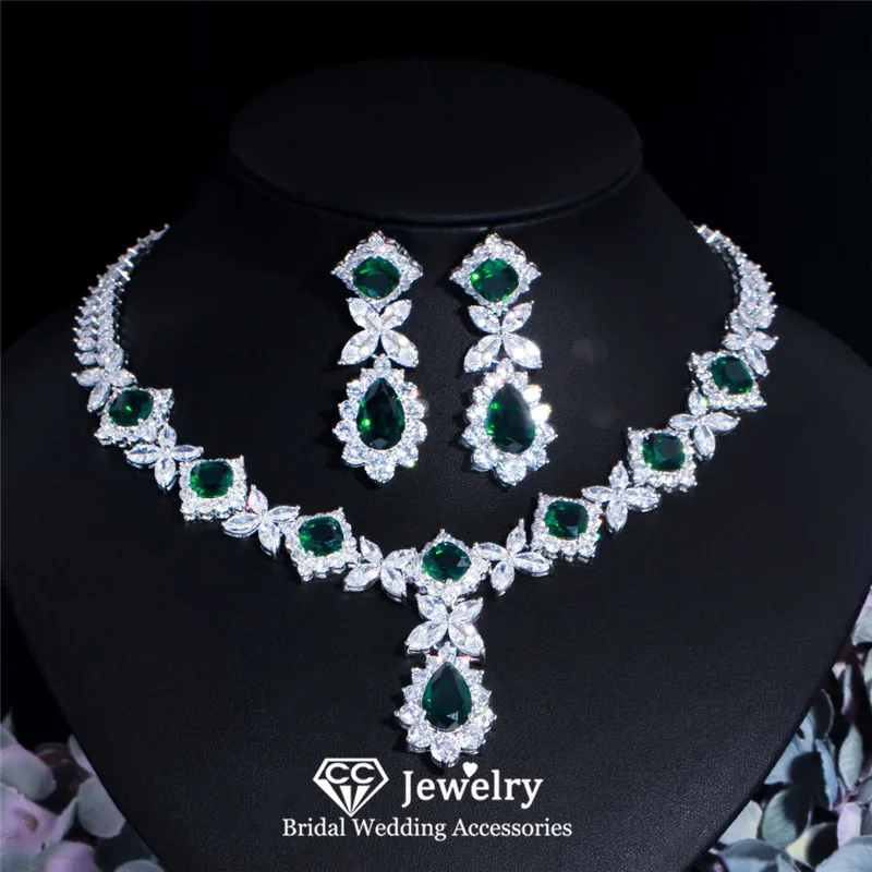 

CC Vintage Necklace Earrings Sets for Women Wedding Accessories Bridal Bijoux Engagement Jewelry Set 2 PCS Fine Jewellery T0227