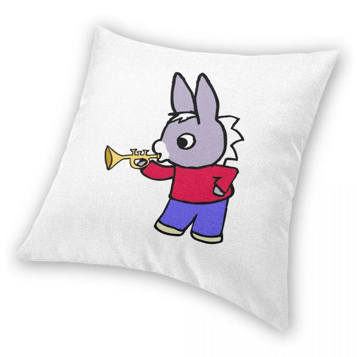 L\'âne Trotro Square Pillowcase Polyester Linen Velvet Creative Zip Decorative Pillow Case Car Cushion Cover Wholesale
