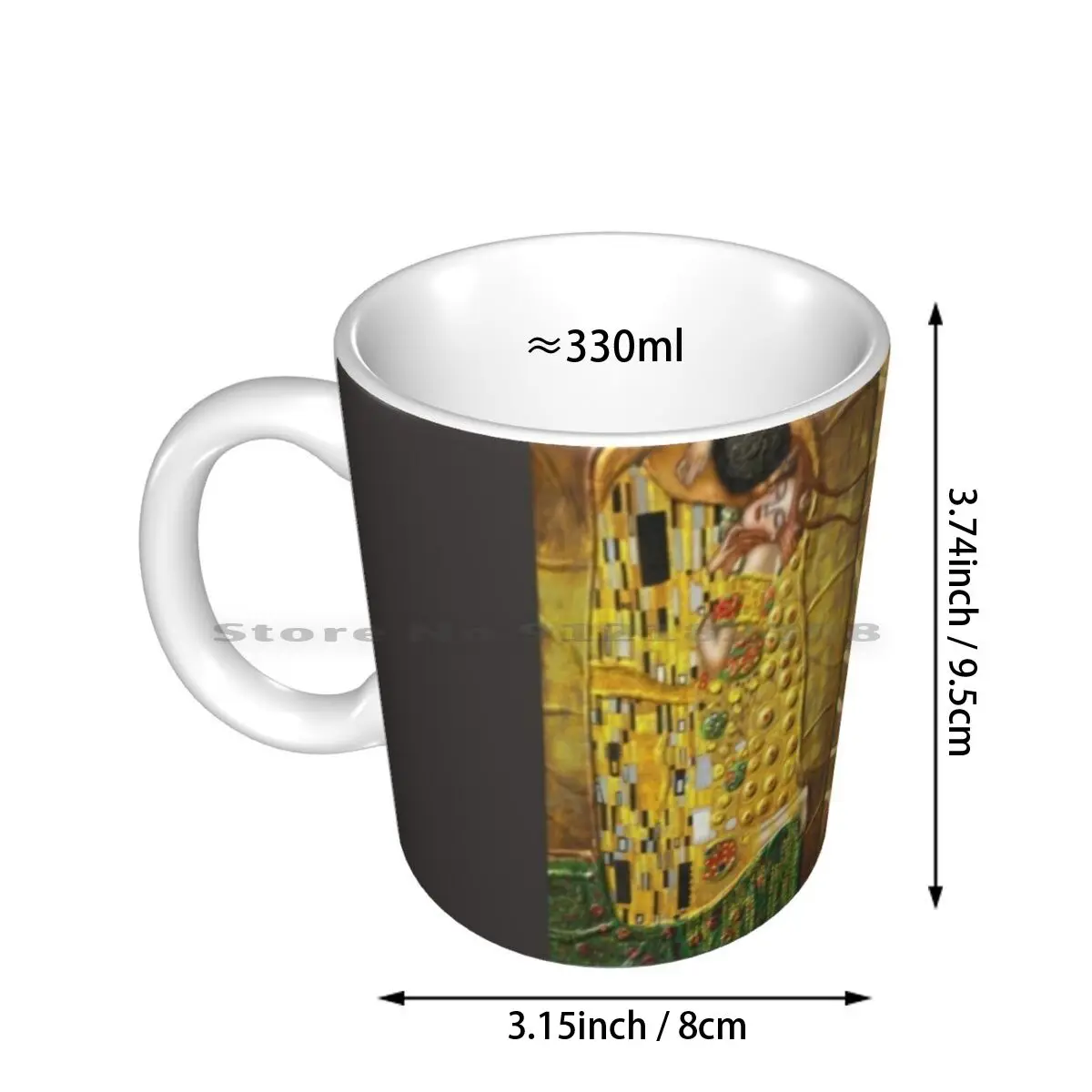 My Klimt Serie : Gold Ceramic Mugs Coffee Cups Milk Tea Mug Gustav Klimt Klimt Gold Masterpiece Girls Womens Eyes Tears Green