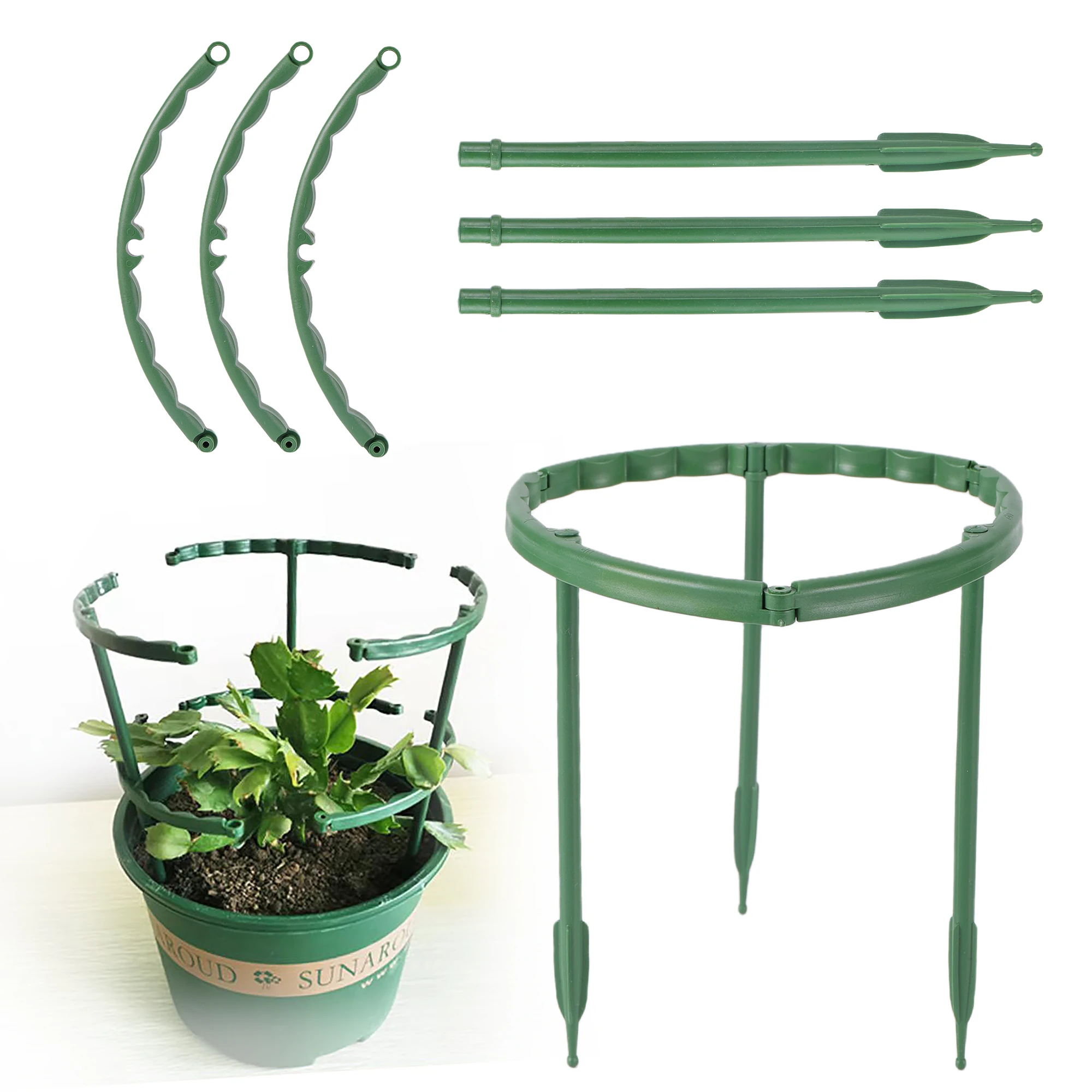 

4 Pcs Garden Potted Bonsai Stand Holder Semicircle Plastic Fixing Supporter Rose Flowers Succulents Support Climbing Bracket