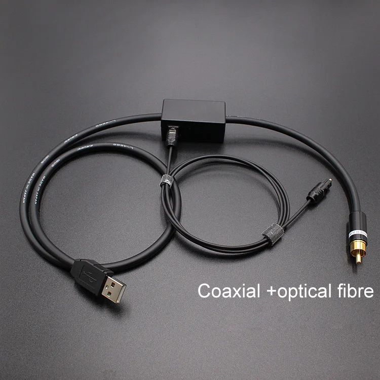 HIFI USB TO RCA coaxial Optical fiber Cable High Purity Oxygen Free Copper Wire For PC Laptop To Power Amplifier Audio Decoder