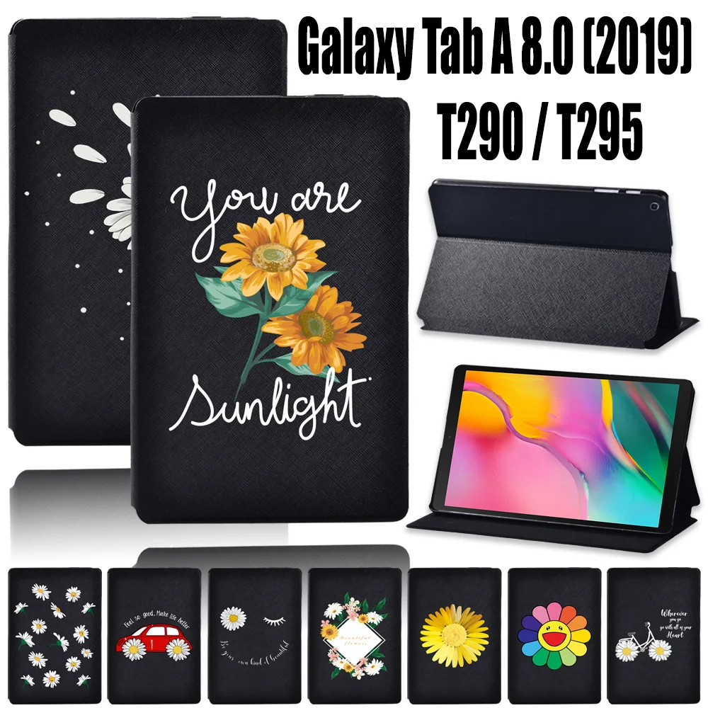 Etui na tablety do Samsung Galaxy Tab A T290/T295 (2019) 8.0 cala stojak pokrywa PU skórzany pokrowiec na Tablet + bezpłatny rysik